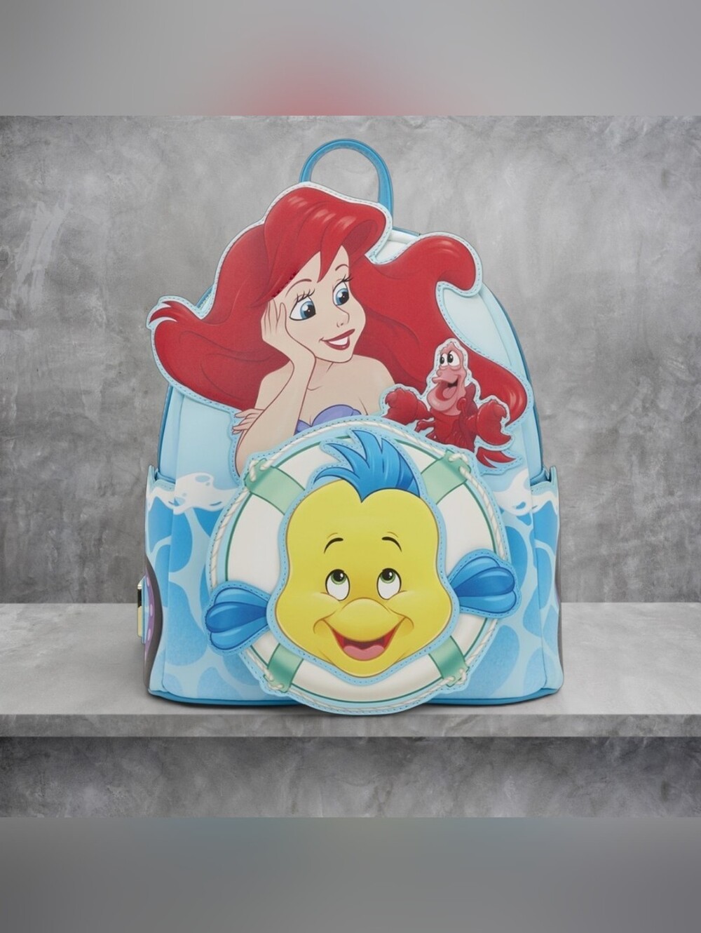 NWT Disney The Little Mermaid Ariel, Flounder, & Sebastian Loungefly Set